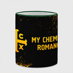 Кружка 3D My Chemical Romance - gold gradient по-горизонтали, цвет: 3D-зеленый кант — фото 2