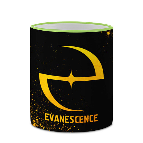 Кружка цветная Evanescence - gold gradient / 3D-Светло-зеленый кант – фото 2