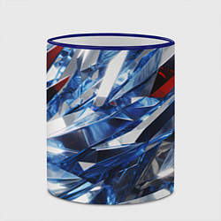 Кружка 3D Абстрактные осколки стеклянных кристалов, цвет: 3D-синий кант — фото 2