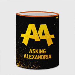 Кружка 3D Asking Alexandria - gold gradient, цвет: 3D-оранжевый кант — фото 2