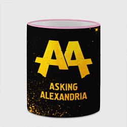 Кружка 3D Asking Alexandria - gold gradient, цвет: 3D-розовый кант — фото 2