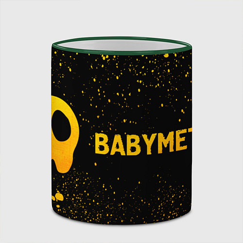 Кружка цветная Babymetal - gold gradient по-горизонтали / 3D-Зеленый кант – фото 2