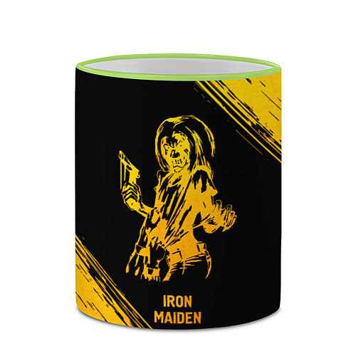 Кружка цветная Iron Maiden - gold gradient / 3D-Светло-зеленый кант – фото 2