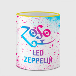 Кружка 3D Led Zeppelin neon gradient style, цвет: 3D-желтый кант — фото 2