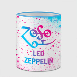 Кружка 3D Led Zeppelin neon gradient style, цвет: 3D-небесно-голубой кант — фото 2