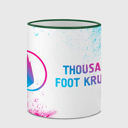 Кружка цветная Thousand Foot Krutch neon gradient style по-горизо / 3D-Зеленый кант – фото 2