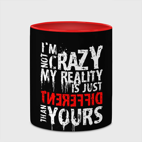 Кружка цветная I am not crazy / 3D-Белый + красный – фото 2