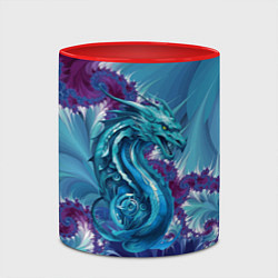 Кружка 3D Dragon - irezumi - ai art, цвет: 3D-белый + красный — фото 2