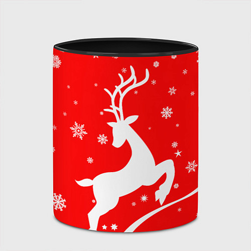 Кружка цветная Christmas deer / 3D-Белый + черный – фото 2
