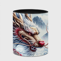 Кружка 3D Свирепый японский дракон - искусство, цвет: 3D-белый + черный — фото 2