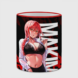 Кружка 3D Макима в офисной одежде, цвет: 3D-красный кант — фото 2