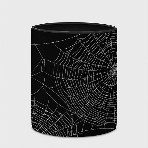 Кружка цветная Spider паутина / 3D-Белый + черный – фото 2