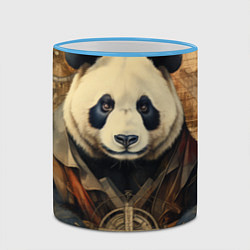 Кружка 3D Панда арт-портрет, цвет: 3D-небесно-голубой кант — фото 2