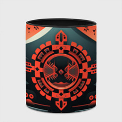 Кружка 3D Рисунок в стиле американских индейцев, цвет: 3D-белый + черный — фото 2