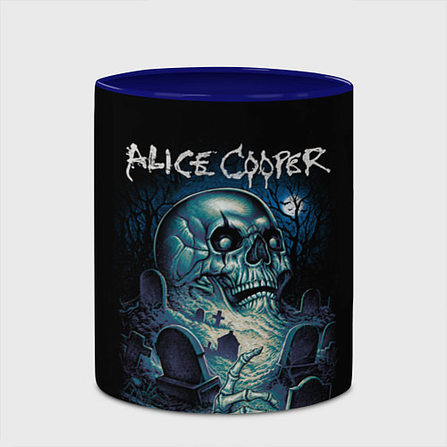 Кружка цветная Night skull Alice Cooper / 3D-Белый + синий – фото 2