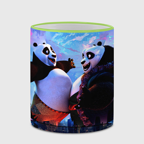 Кружка цветная Кунг-фу Панда Friend / 3D-Светло-зеленый кант – фото 2