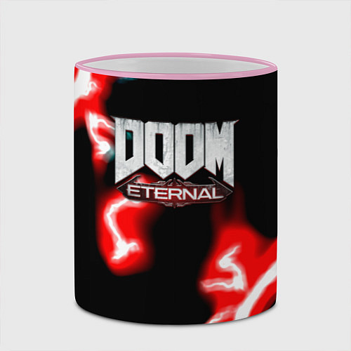 Кружка цветная Doom eternal storm / 3D-Розовый кант – фото 2