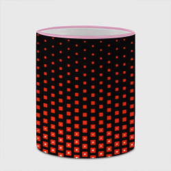 Кружка 3D Красные квадраты, цвет: 3D-розовый кант — фото 2