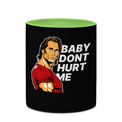 Кружка цветная Baby dont hurt me - Mike OHearn / 3D-Белый + светло-зеленый – фото 2