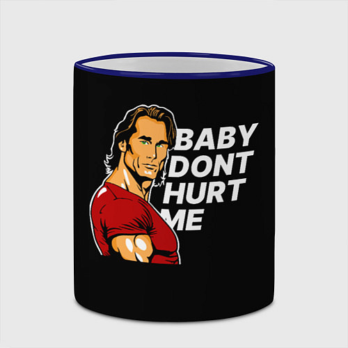 Кружка цветная Baby dont hurt me - Mike OHearn / 3D-Синий кант – фото 2