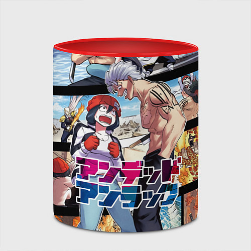 Кружка цветная Fuuko and Andy Undead Unluck / 3D-Белый + красный – фото 2