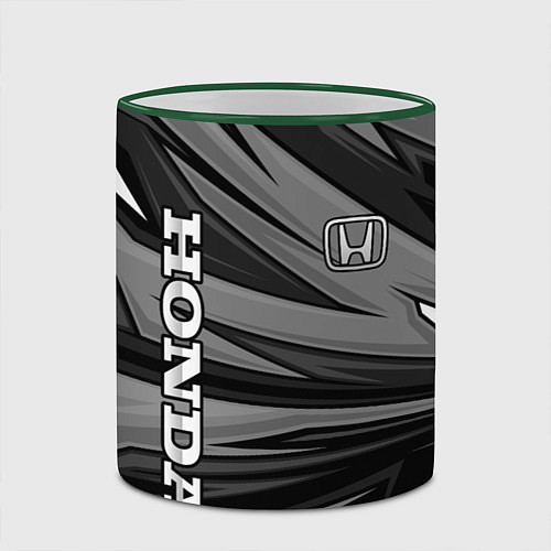 Кружка цветная Honda - монохромный спортивный / 3D-Зеленый кант – фото 2