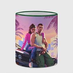 Кружка 3D Jason & Lucia - GTA 6 official art, цвет: 3D-зеленый кант — фото 2