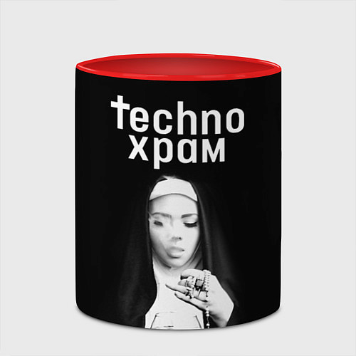 Кружка цветная Techno храм монашка сфужером / 3D-Белый + красный – фото 2
