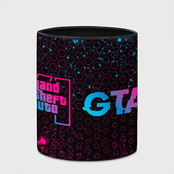 Кружка 3D GTA6 - neon gradient по-горизонтали, цвет: 3D-белый + черный — фото 2