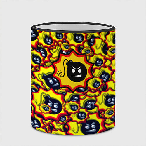 Кружка цветная Serious Sam камекадзе / 3D-Черный кант – фото 2
