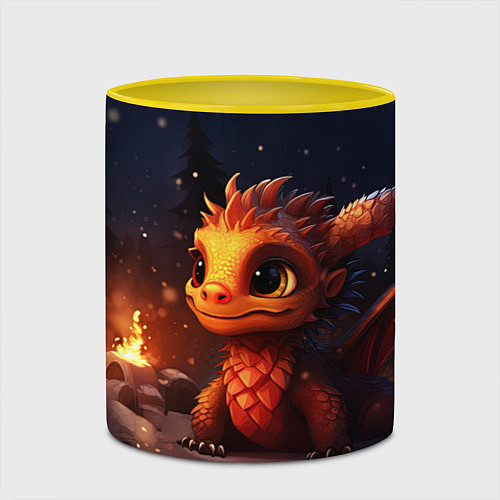 Кружка цветная Сияющий ледяной дракон / 3D-Белый + желтый – фото 2