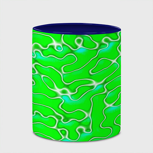 Кружка цветная Светло-зеленый камуфляж / 3D-Белый + синий – фото 2