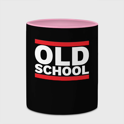 Кружка цветная Old school - experience / 3D-Белый + розовый – фото 2