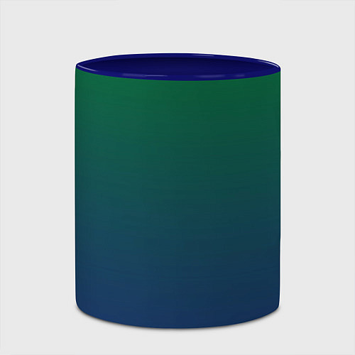 Кружка цветная Темно-зеленый и синий градиент / 3D-Белый + синий – фото 2