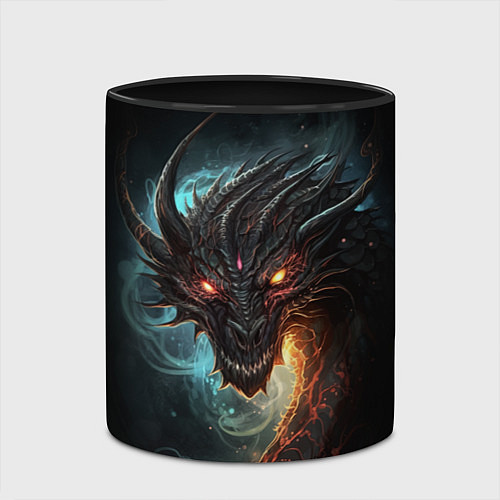 Кружка цветная Фэнтази дракон символ 2024 / 3D-Белый + черный – фото 2