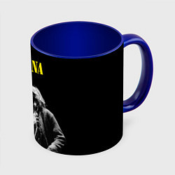 Кружка 3D Группа Nirvana Курт Кобейн, цвет: 3D-белый + синий