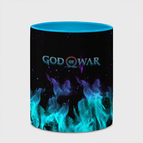 Кружка цветная God of war неоновый шторм / 3D-Белый + небесно-голубой – фото 2