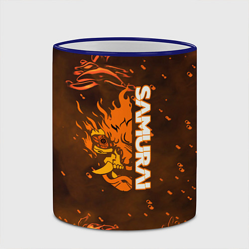 Кружка цветная Samurai огненное лого / 3D-Синий кант – фото 2