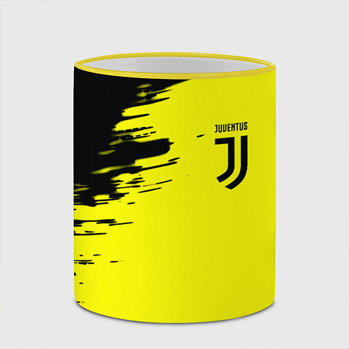 Кружка цветная Juventus спортивные краски / 3D-Желтый кант – фото 2