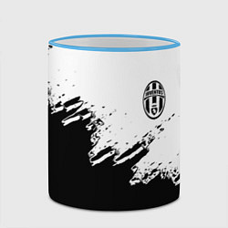 Кружка 3D Juventus black sport texture, цвет: 3D-небесно-голубой кант — фото 2