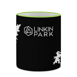 Кружка 3D Linkin Park рок бенд, цвет: 3D-светло-зеленый кант — фото 2