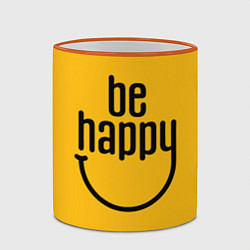 Кружка 3D Smile - be happy, цвет: 3D-оранжевый кант — фото 2