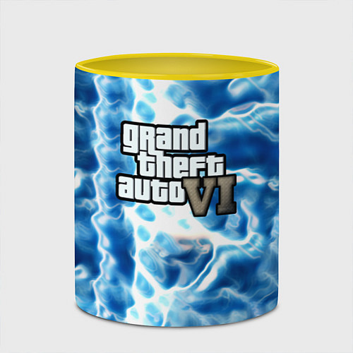 Кружка цветная Gta 6 storm on vice city / 3D-Белый + желтый – фото 2