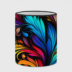 Кружка 3D Паттерн с узорами на черном фоне, цвет: 3D-черный кант — фото 2