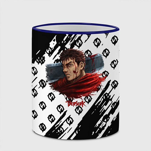 Кружка цветная Berserk anime black pattern / 3D-Синий кант – фото 2