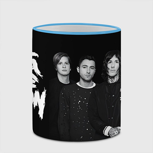 Кружка цветная Bring Me the Horizon - rock / 3D-Небесно-голубой кант – фото 2