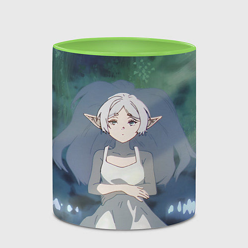 Кружка цветная Sousou no Frieren / 3D-Белый + светло-зеленый – фото 2