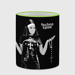 Кружка 3D Techno храм монашка секси в латексе, цвет: 3D-светло-зеленый кант — фото 2