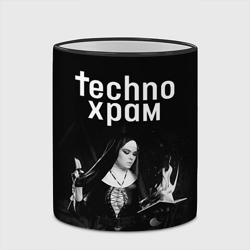 Кружка цветная Techno храм монашка колдунья / 3D-Черный кант – фото 2