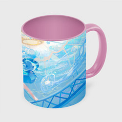Кружка 3D Genshin Impact Furina happy, цвет: 3D-белый + розовый